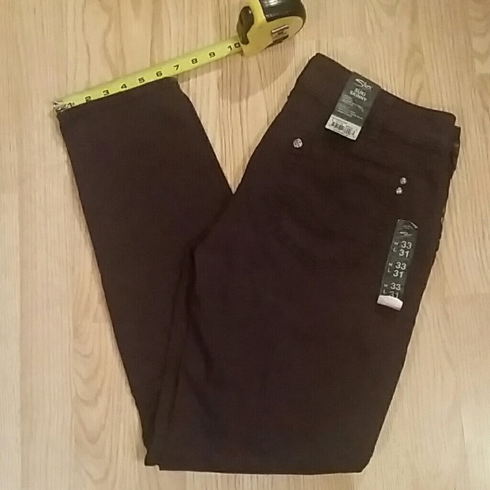 Silver suki skinny maroon / burgundy